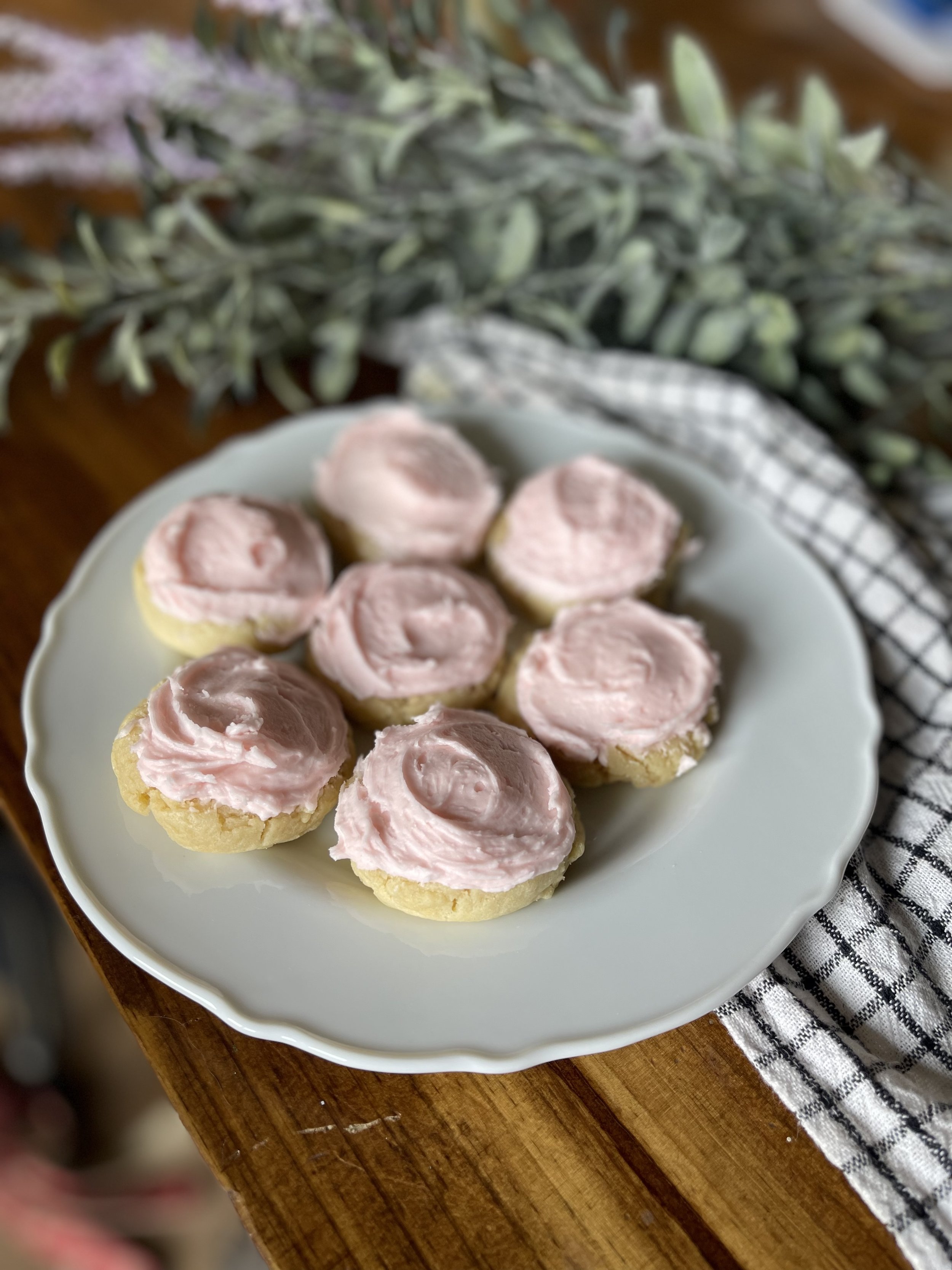 Sugar Cookies with Pink Frosting